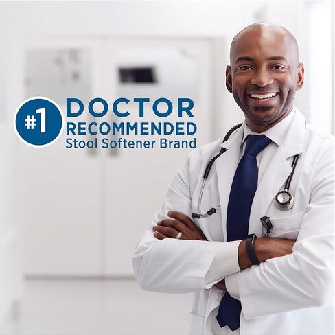 Colace Clear Stool Softener Soft Gel Capsules Constipation Relief 50mg Docusate Sodium Doctor Recommended 42ct in Kuwait