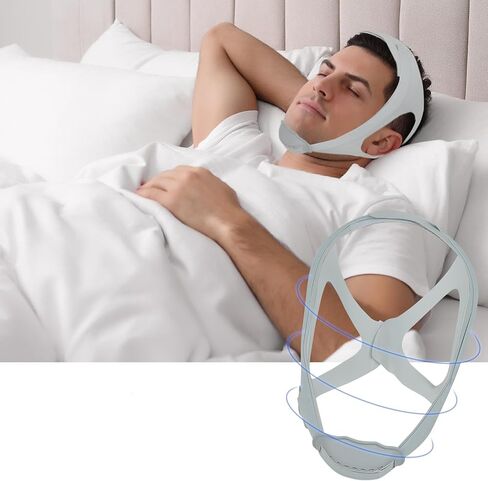 أجهزة مكافحة الشخير، حزام ذقن مضاد للشخير، حزام ذقن قابل للتعديل وجيد التهوية يوفر الحل الفعال للشخير لوقف الشخير أثناء النوم والمساعدة في تقليل الشخير للنساء والرجال in Kuwait