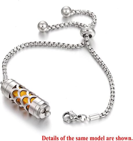 سوار موزع الزيوت العطرية من جين سمايل: قلادة أنيقة من الفولاذ المقاوم للصدأ، تطلق العنان لقوة العلاج العطري، مجموعة هدايا فريدة، XL105-1 in Kuwait