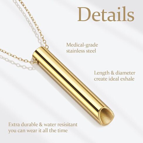 قلادة القلق - قلادة التنفس للتأمل، أداة اليقظة الذهنية للتنفس، التأمل، الاسترخاء، الهدوء وتقليل التوتر، قلادة تخفيف التوتر، هدية تخفيف التوتر للرجال والنساء in Kuwait