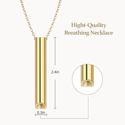 قلادة القلق - قلادة التنفس للتأمل، أداة اليقظة الذهنية للتنفس، التأمل، الاسترخاء، الهدوء وتقليل التوتر، قلادة تخفيف التوتر، هدية تخفيف التوتر للرجال والنساء in Kuwait