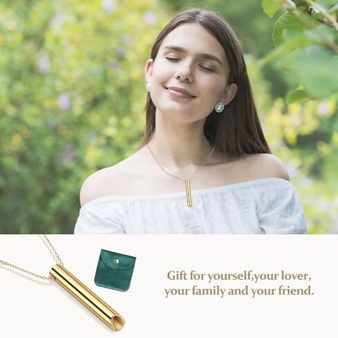 قلادة القلق - قلادة التنفس للتأمل، أداة اليقظة الذهنية للتنفس، التأمل، الاسترخاء، الهدوء وتقليل التوتر، قلادة تخفيف التوتر، هدية تخفيف التوتر للرجال والنساء in Kuwait