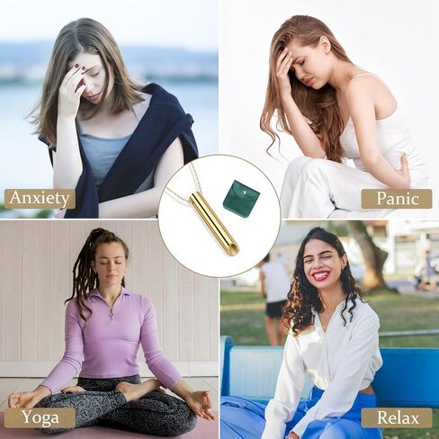قلادة القلق - قلادة التنفس للتأمل، أداة اليقظة الذهنية للتنفس، التأمل، الاسترخاء، الهدوء وتقليل التوتر، قلادة تخفيف التوتر، هدية تخفيف التوتر للرجال والنساء in Kuwait