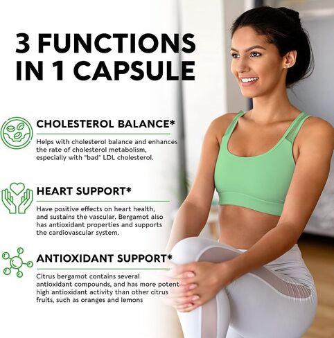 مكملات الحمضيات والبرغموت - مكملات طبيعية لدعم صحة القلب ومضادات الأكسدة* - 40% بوليفينول | مستخلص 10:1 - صنع في الولايات المتحدة الأمريكية - للرجال والنساء - غير معدل وراثيًا، نباتي - 120 كبسولة، كمية تكفي لمدة شهرين in Kuwait