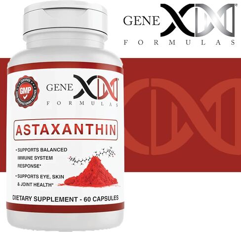 كبسولات هلامية أستازانتين 12 مجم من جينكس (60 كبسولة) مضادات أكسدة طبيعية لصحة العين والبشرة والمفاصل ودعم المناعة - خالية من الغلوتين، غير معدلة وراثيًا (كمية تكفي لمدة 60 يومًا) in Kuwait