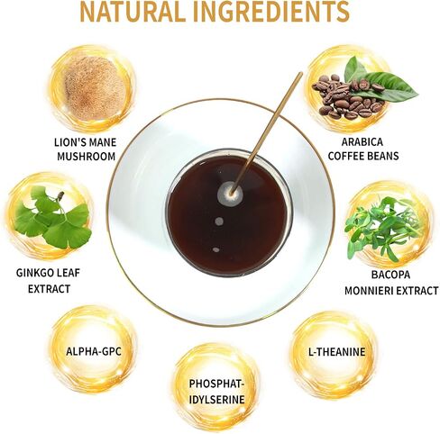 ECO-TASTE Mushroom Coffee Mix, Designed for Gut-Health with Chaga, Lion's Mane, Turkey Tail, Yacon and Probiotics – 12 Sachets in Saudi Arabia