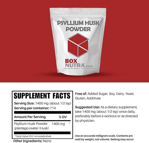 BoxNutra Psyllium Husk Powder - Bulk-Forming Laxative - Promotes Regular Bowel Movements - Improves Digestion, 1kg in Saudi Arabia