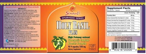 Sewanti Holy Basil Plus سلسلة الأيورفيدا عالية الفعالية 22:1 مستخلص تركيبة تقوية المناعة التآزرية 90 كبسولة نباتية in Saudi Arabia