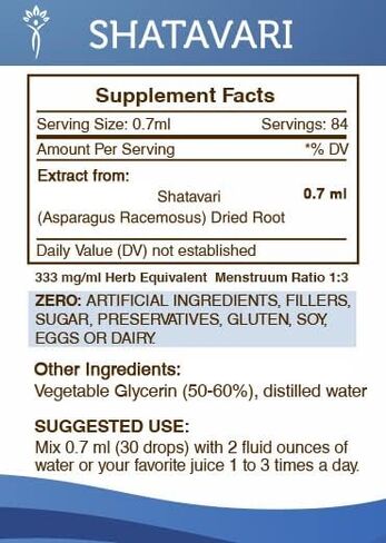 Secrets of the Tribe Shatavari Alcohol-Free Liquid Extract, Shatavari (Asparagus Racemosus) Dried Root (2 FL OZ) in Saudi Arabia