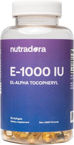 كبسولات فيتامين هـ 1000 وحدة دولية مكملة للكبسولات الطرية لمضادات الأكسدة والجلد والقلب والمناعة، تركيبة غير معدلة وراثيًا، تم تركيبها في الولايات المتحدة الأمريكية، 50 قطعة in Kuwait
