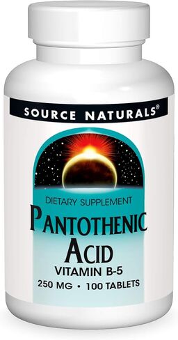 Source Naturals Pantothenic Acid 100 mg Vitamin B-5 Dietary Supplement - 250 Tablets in Saudi Arabia