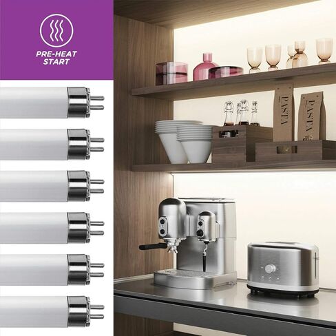 F13T5CW - T5 21 بوصة مصابيح الفلورسنت تحت العداد أبيض بارد 4100 ك 13 وات F13T5 / CW 21 "CW أنابيب بديلة طويلة العمر لأضواء الخزانة - حزمة من 6 مصابيح in Kuwait