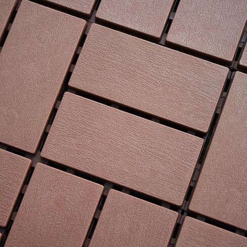 44 Pack Plastic Interlocking Deck Tiles, 12"x12" Square Waterproof Outdoor Floor All Weather Use, Patio Floor Decking for Porch Poolside Balcony Backyard in Saudi Arabia