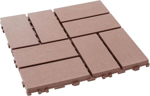 44 Pack Plastic Interlocking Deck Tiles, 12"x12" Square Waterproof Outdoor Floor All Weather Use, Patio Floor Decking for Porch Poolside Balcony Backyard in Saudi Arabia
