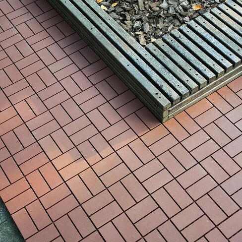 44 Pack Plastic Interlocking Deck Tiles, 12"x12" Square Waterproof Outdoor Floor All Weather Use, Patio Floor Decking for Porch Poolside Balcony Backyard in Saudi Arabia