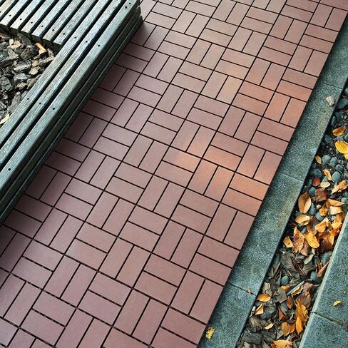 44 Pack Plastic Interlocking Deck Tiles, 12"x12" Square Waterproof Outdoor Floor All Weather Use, Patio Floor Decking for Porch Poolside Balcony Backyard in Saudi Arabia