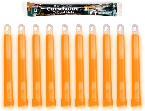 Cyalume Military Grade Red Glow Sticks - Premium Bright 6" ChemLight Emergency Glow Sticks with 8 Hour Duration (Bulk Pack of 10 Chem Lights) in Saudi Arabia