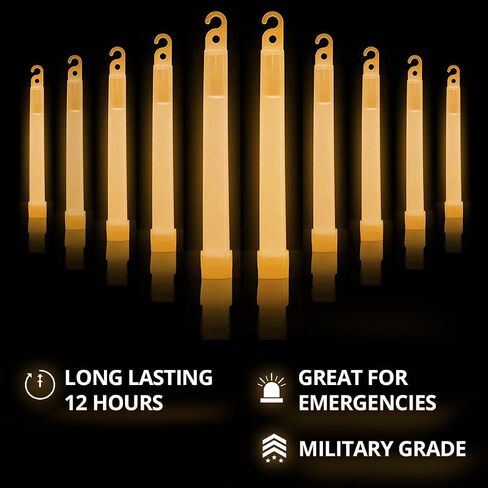 Cyalume Military Grade Red Glow Sticks - Premium Bright 6" ChemLight Emergency Glow Sticks with 8 Hour Duration (Bulk Pack of 10 Chem Lights) in Saudi Arabia