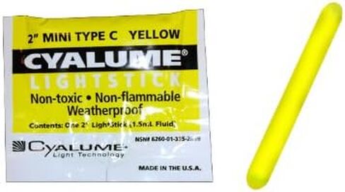 Cyalume ChemLight Mini Light Stick، درجة عسكرية، مدة 4 ساعات، 2 بوصة، 50 عبوة in Kuwait