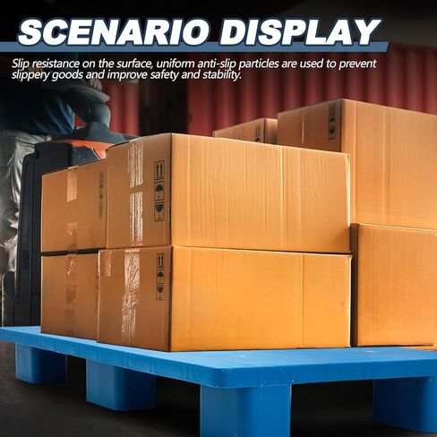 منصات بلاستيكية للتخزين في الطابق السفلي، سهلة التكديس، منصات أرضية بلاستيكية خفيفة الوزن للمستودعات الداخلية، أرضيات الحديقة، سوبر ماركت الطابق السفلي، 39 × 23 × 5 بوصة، أزرق (4 قطع) in Kuwait