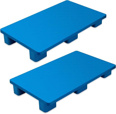 منصات بلاستيكية للتخزين في الطابق السفلي، سهلة التكديس، منصات أرضية بلاستيكية خفيفة الوزن للمستودعات الداخلية، أرضيات الحديقة، سوبر ماركت الطابق السفلي، 39 × 23 × 5 بوصة، أزرق (4 قطع) in Kuwait