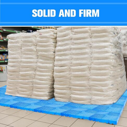 6 قطع من البلاستيك للتخزين في الطابق السفلي Hdpe مقاوم للماء شبكة تهوية أرضية منصة خفيفة الوزن قابلة للتنفس لمنصة خزانة المرآب والمطبخ والسوبر ماركت (19.7 × 19.7 × 2 بوصة) in Kuwait