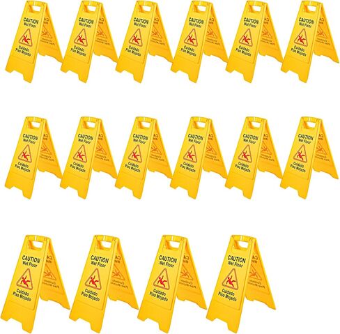 VEVOR 6 Pack Caution Wet Floor Signs Yellow Wet Floor Sign Double Sided Fold-Out Bilingual Floor Wet Sign Public Safety Wet Floor Cones for Indoors and Outdoors… in Saudi Arabia