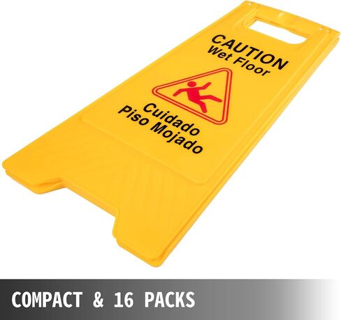 VEVOR 6 Pack Caution Wet Floor Signs Yellow Wet Floor Sign Double Sided Fold-Out Bilingual Floor Wet Sign Public Safety Wet Floor Cones for Indoors and Outdoors… in Saudi Arabia