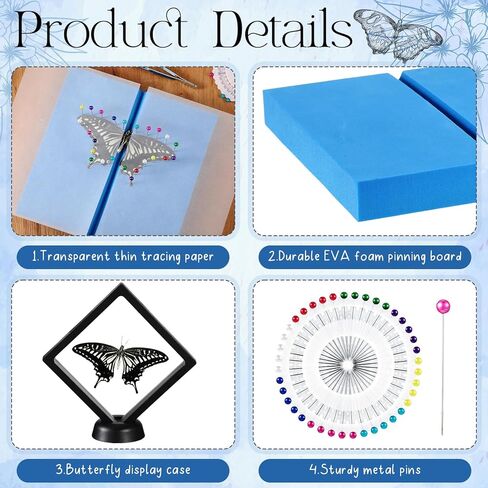 مجموعة أدوات عينات الحشرات، عينة الفراشة لتعليم الفصول الدراسية، دبابيس الحشرات، أجنحة الضغط، ملاقط ورقية، مقص، قفازات، علبة عرض الحشرات، مجموعة الحشرات لمشاريع بيولوجيا الحشرات in Kuwait