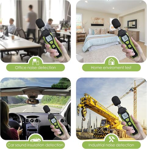 مقياس ديسيبل، جهاز قياس مستوى الصوت الرقمي Tadeto، جهاز قياس مستوى الصوت SPL المحمول من 30 ديسيبل إلى 130 ديسيبل بحد أقصى لحمل البيانات مع إضاءة خلفية لشاشة LCD ومكيف الهواء المرجح للمصانع المنزلية (برتقالي) in Kuwait