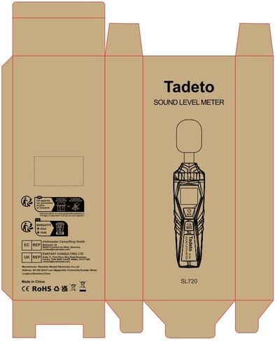مقياس ديسيبل، جهاز قياس مستوى الصوت الرقمي Tadeto، جهاز قياس مستوى الصوت SPL المحمول من 30 ديسيبل إلى 130 ديسيبل بحد أقصى لحمل البيانات مع إضاءة خلفية لشاشة LCD ومكيف الهواء المرجح للمصانع المنزلية (برتقالي) in Kuwait