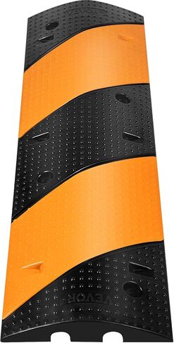 VEVOR Rubber Speed Bump, 2 Pack 2 Channel Speed Bump Hump, 72.8" Long Modular Speed Bump Rated 22000 LBS Load Capacity, 72.8 x 12.2 x 2.2 Garage Speed Bump for Asphalt Concrete Gravel Driveway-6 FT in Saudi Arabia
