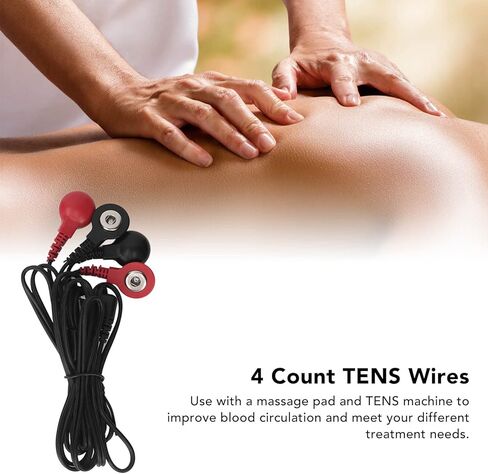 TENS 4 موصلات كبس، 5 قطع 4.6 قدم وحدة TENS أسلاك كهربائية ميريديان معالجة محمولة 2.5 مم لجهاز الجسم النحيف in Kuwait