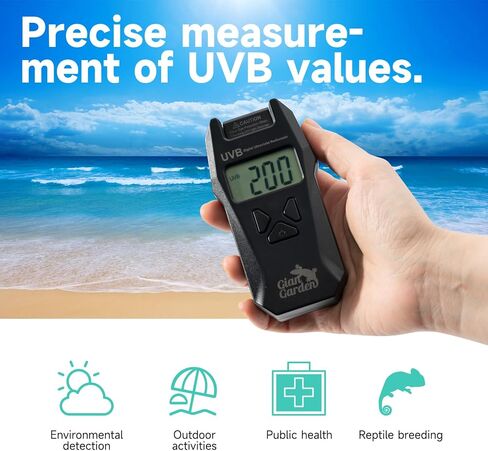 مقياس الأشعة فوق البنفسجية فئة B - مقياس إشعاع رقمي محمول للزواحف، يقيس ضوء الأشعة فوق البنفسجية فئة 280-320 نانومتر، نطاق 0-1999 ميكروواط/سم2 بوليمر ABS متين in Kuwait