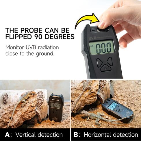مقياس الأشعة فوق البنفسجية فئة B - مقياس إشعاع رقمي محمول للزواحف، يقيس ضوء الأشعة فوق البنفسجية فئة 280-320 نانومتر، نطاق 0-1999 ميكروواط/سم2 بوليمر ABS متين in Kuwait