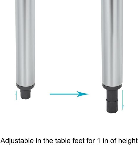 طاولة من الفولاذ المقاوم للصدأ مقاس 60 بوصة × 24 بوصة مع طاولة عمل تجارية باكسبلاش وطاولة طعام خارجية وطاولة إعداد الشواء للجراج والمطاعم والفنادق والمنزل والمستودعات والمطبخ فضي in Kuwait