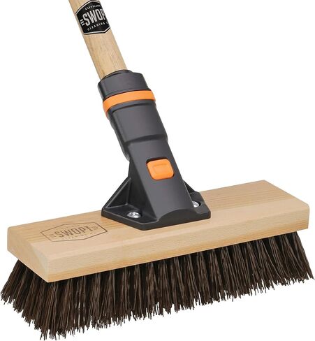 SWOPT 10" Premium Rough Surface Scrub Brush Head — Deck Brush for Rough and Textured Surfaces, Cleaning Head Interchangeable with All SWOPT Cleaning Products for More Efficient Cleaning and Storage in Saudi Arabia