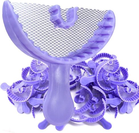 Anterior Bite Registration/Impression Tray, Plastic with Non-Tear mesh, Disposable Rigid Plastic Frame with Strong mesh Netting & Ergonomic Handles, Non-sterile Purple 35/ Bag… in Saudi Arabia
