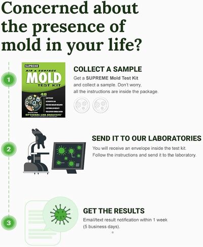 Supreme - DIY Mold Test Kit for Home Air Quality - Air and Surface Mold Testing - Pre-Paid Return Mailer and Expert Mold Consultation - Includes Professional Lab Analysis in Saudi Arabia