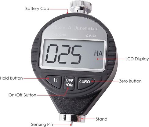 جهاز اختبار صلابة الشاطئ D المحمول 0-100HD من Gain Express مقياس التحمل الرقمي للمطاط والإطارات والبلاستيك والبلاستيك الحراري والأرضيات وكرة البولينج مع شاشة LCD كبيرة in Kuwait