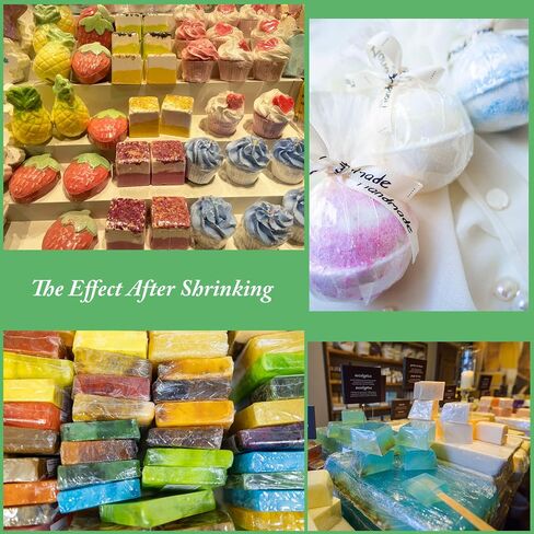 Shrink Wrap Bags,200 Pcs 6x6 Inches Clear PVC Heat Shrink Wrap for Packagaing Soap,Bath Bombs,Candles,Small Gifts, Jars and Homemade DIY Projects in Saudi Arabia