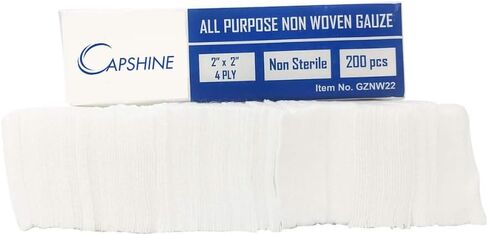 5000 قطعة (2 بوصة × 2 بوصة) وسادة شاش إسفنجية فاخرة غير منسوجة وغير معقمة من 4 طبقات - أسنان، صالونات التجميل، وسادات إسفنجية شاش لجميع الأغراض - أبيض in Kuwait