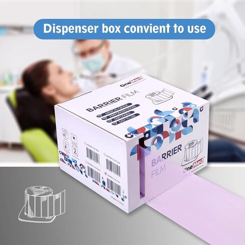 1200 Sheets Blue Dental Barrier Film Roll with Dispenser Box 4" x 6" Disposable Barrier Tape for Dental Clinic Tattoo Beauty Salon 1200 Sheets/Roll 1 Roll in Saudi Arabia