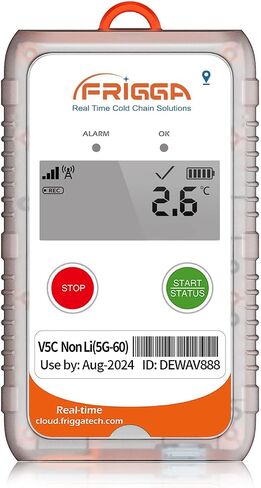 4G/5G Real Time Temperature Data Logger Single-Use 28800 Points Remote Digital Temperature Humdity Positioning Monitor 60 Days Cold Chain Logistics High Accuracy, V5C Non Li in Saudi Arabia