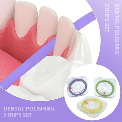3-Pack Dental Polishing Strips Set, Teeth Grinding Sanding Tools, Fine Abrasive Grit, 4mm Width, 6m Length, Deep Teeth Cleaning, 20μm/30μm/40μm Tooth Polish Strips, Assorted Grits Oral Care in Kuwait