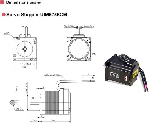 Nema 23 57mm Stepper Motor, Integrated Servo System Smart Stepper Motor with Encoder, Driver & Motion Controller, 3000RPM 0.4-4A 24-36VDC in Saudi Arabia