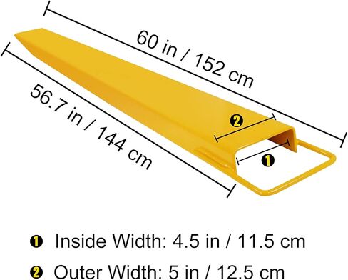 وصلة شوكة البليت من BestEquip بطول 84 بوصة وعرض 4.5 بوصة، ملحقات شوكة فولاذية شديدة التحمل للرافعات الشوكية، زوج واحد من امتداد رافعة شوكية، أصفر in Kuwait