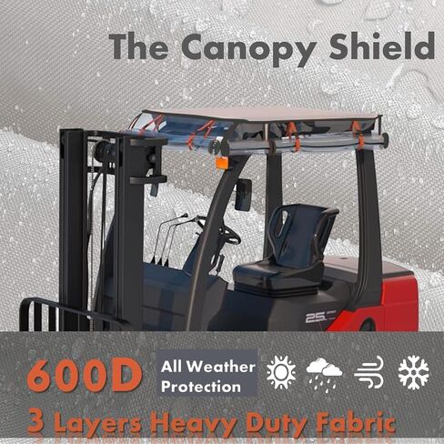 Upgrated Forklift Cover,Can Be Rolled Up On All Sides,Forklift Cover for Rain Up to 6000LB,EVA&600D Oxford Cloth,Forklift Cover Waterproof All Weather Protection,57" L x 47" W x 52.9" H in Saudi Arabia