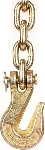 AAIN G80 Heavy Duty Transport Chain 5/16 Inch x 10 Foot, Load Binder Tow Lock Chains with G70 Clevis Grab Hooks, 4,900 lbs Safe Working Load for Loading Tie Down Fixed Cargo Flatbed Truck Trailer in Saudi Arabia