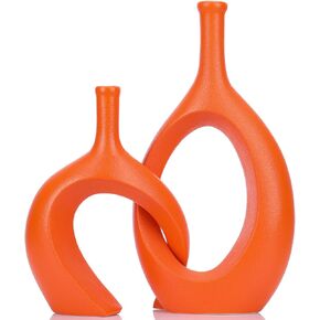 Navy Blue Vase Set of 2 Unique Hollow Bud Vase Pampas Grass vase Ceramics Living Room Decorations for Fire Place Decor Coffee Table Decor Mantle Decor Dining Table Centerpiece Decor Bookshelf Decor in Kuwait